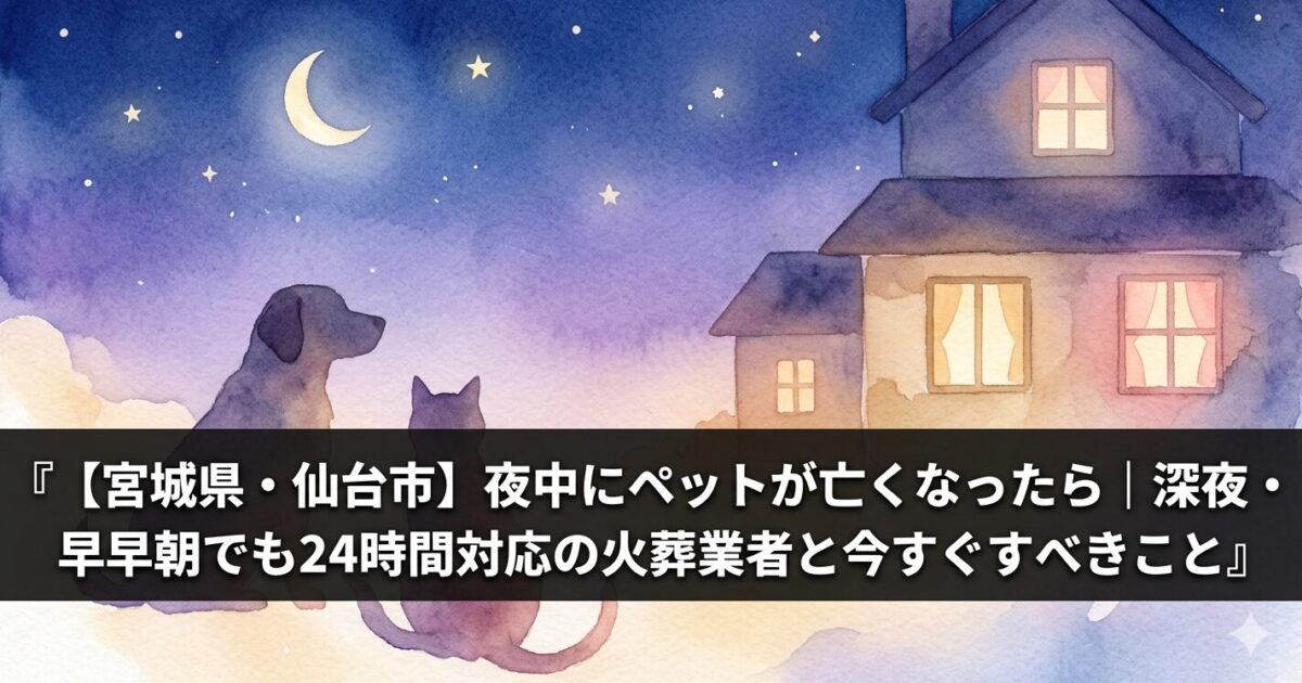 仙台市深夜ペット火葬24時間対応イメージ