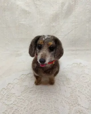 羊毛フェルト人形:コーギーのポンちゃん-ふくふくやま